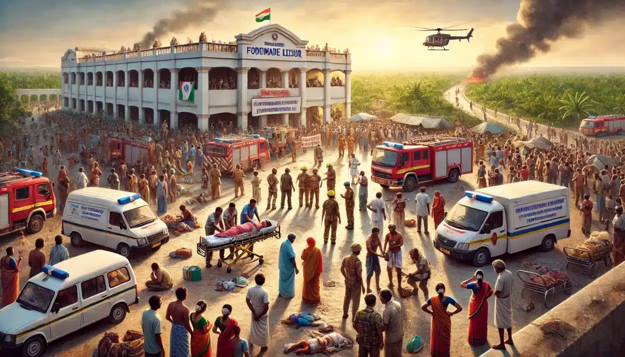 Ilustration of aftermath of the tragic incident in tamil nadu.