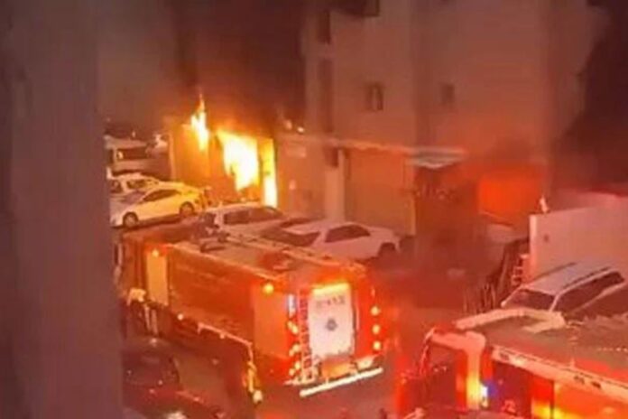 massive fire engulfs building in Kuwait