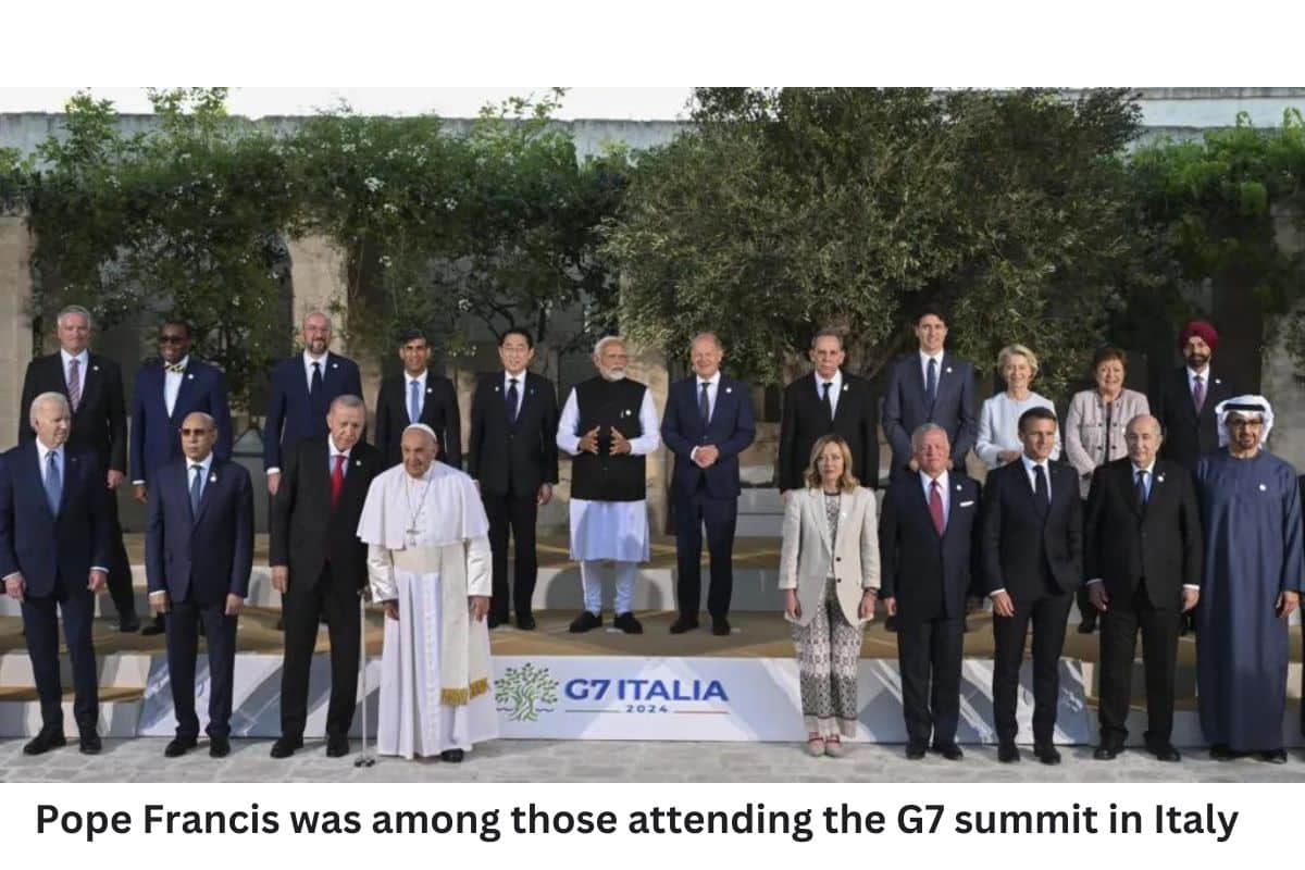 Pope francis was among those attending the g7 summit in italy