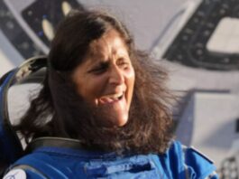 Pic of Sunita Williams in NASA Space craft Laughing