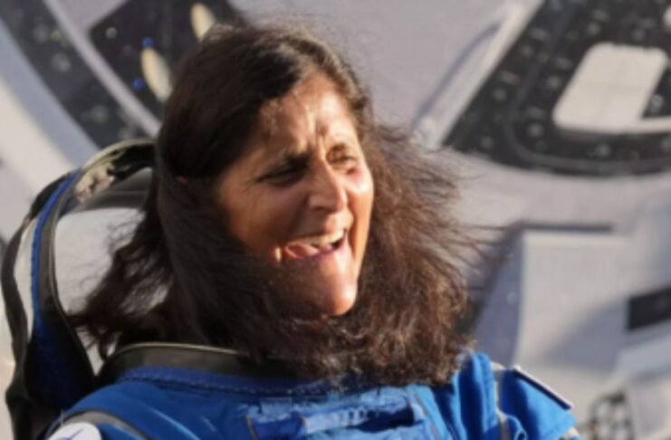 Pic of Sunita Williams in NASA Space craft Laughing
