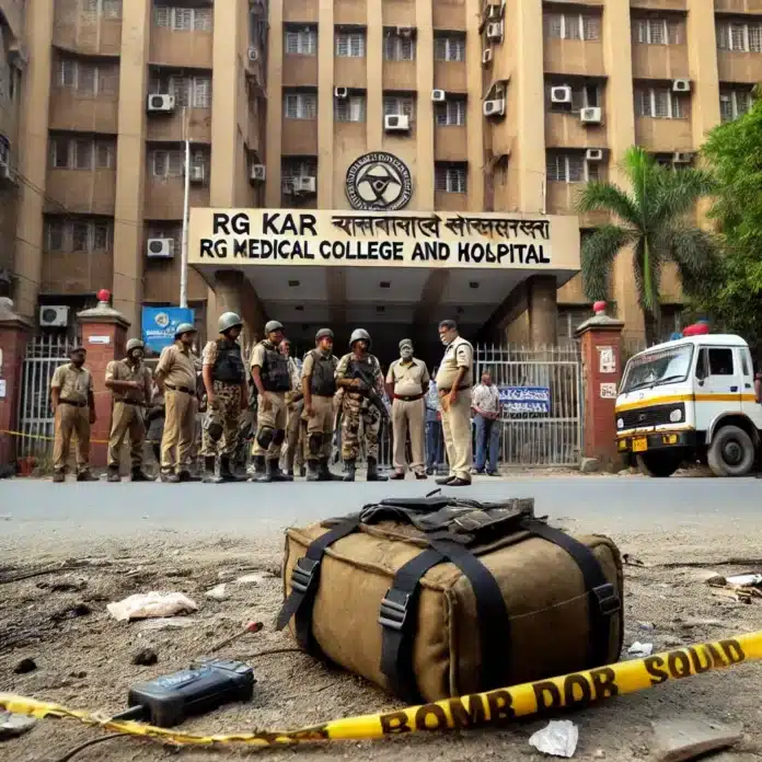 A bag Lying out side the RG Kar Medical college